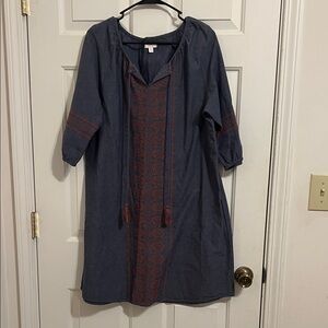 Embroidered Blue Dress